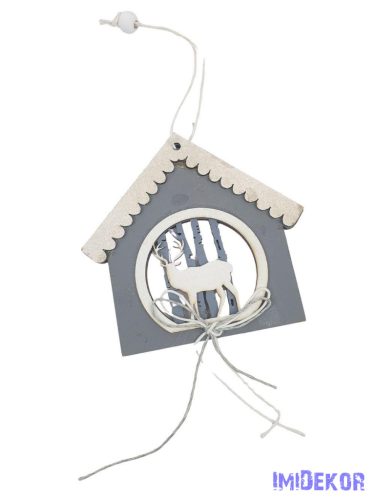 Havas fa ház szarvassal - Szürke