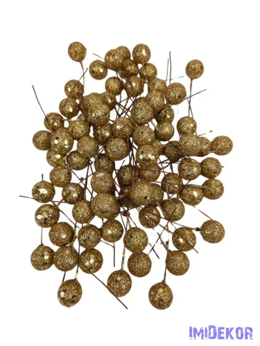 Glitteres drótos bogyó - Arany