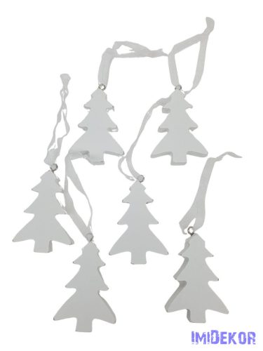 Fadekor fehér szalagos formák - Fenyőfa