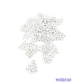 Apró fa dekor havas fenyőfa