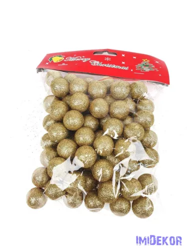Glitteres golyó 2 cm - Arany
