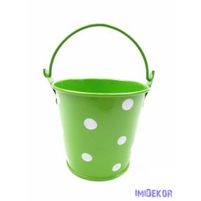 Kicsi pöttyös bádog vödör - Zöld