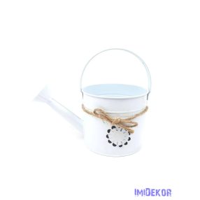 Fém virágos bádog locsoló - Fehér