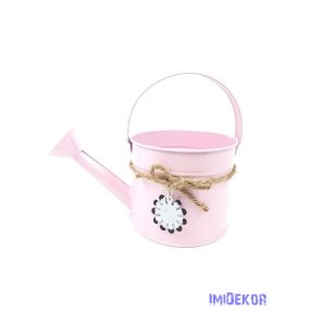 Fém virágos bádog locsoló - Rózsaszín