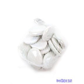 Dekor üvegkavics nagy - Fehér