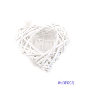 Szív kosár kicsi 20x20cm - Fehér