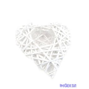 Szív kosár nagy 25x26cm - Fehér