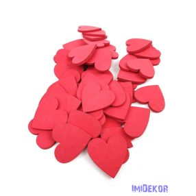 Teli szív fa dekor 45db/csomag - Piros