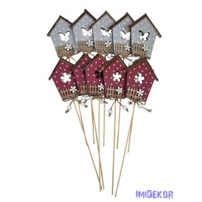 Pöttyös házikó betűző 10db/csomag - Bordó-Szürke