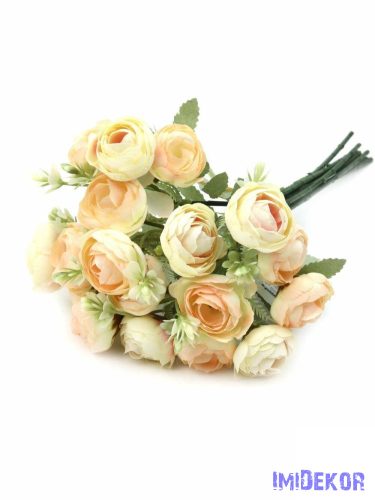 Boglárka csokor hamvas levéllel 32 cm - Krém