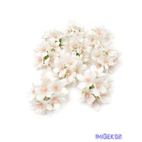 Apróvirágos dekor selyem fej 8 db/csomag - Fehér