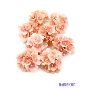 Apróvirágos dekor selyem fej 8 db/csomag - Halvány Barack