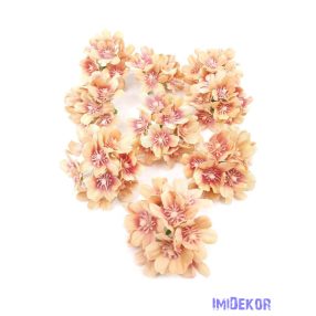 Apróvirágos dekor selyem fej 8 db/csomag - Világos Barna