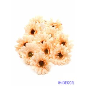 Gerbera selyemvirág fej 8 cm 11 db/csomag - Világos Barack