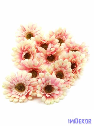 Gerbera selyemvirág fej 8 cm 11 db/csomag - Cirmos Pink