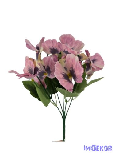 Árvácska 10 fejes selyemvirág csokor 30cm - Rózsaszín