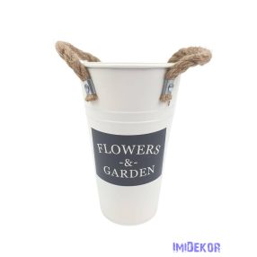 Kötél füles bádog virágtartó 20cm