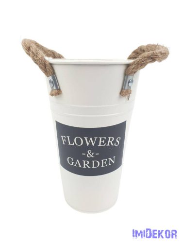 Kötél füles bádog virágtartó 20cm