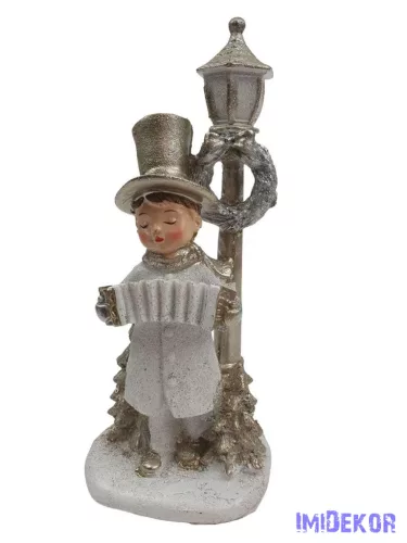 Hangszeres téli figura lámpaoszloppal -Lány