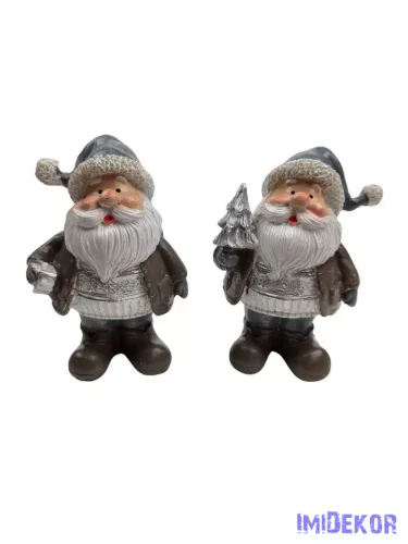 Szürke sapkás mikulás figura