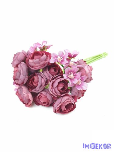 Boglárka 5 szálas köteg apró virágokkal 29 cm - Mályva