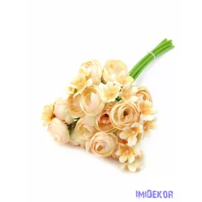 Boglárka 5 szálas köteg apró virágokkal 29 cm - Krém