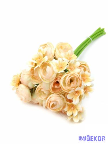 Boglárka 5 szálas köteg apró virágokkal 29 cm - Krém