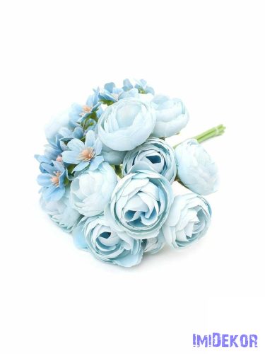 Boglárka 5 szálas köteg apró virágokkal 29 cm - Világos kék
