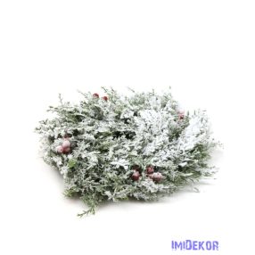 Műzöld tuja koszorú bogyóval 35cm - Havas