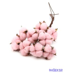 Drótos szárú gyapot 10db 5-6 cm fej - Rózsaszín