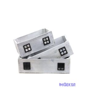 Ablakos fa láda szett 3db-os A - Szürke