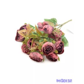 Antik boglárka csokor 31 cm - Bordó