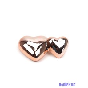Kerámia szív pár 8x5cm - Rosegold