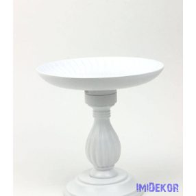 Dekor talpas tányéros oszlop - Fehér