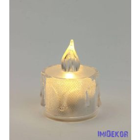 Csillámos csurgatott LED mécses 3cm