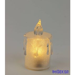 Csillámos csurgatott LED mécses 4,5cm