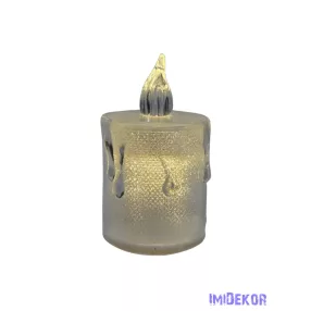 Csillámos csurgatott LED mécses 4,5cm