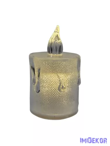 Csillámos csurgatott LED mécses 4,5cm