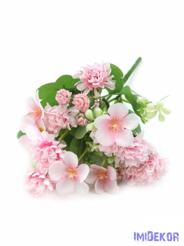 Vegyes színes selyem csokor 526 31 cm - Rózsaszín