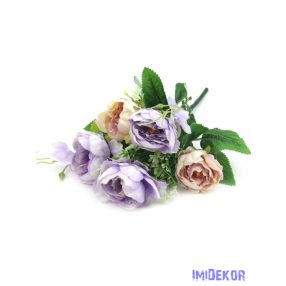 Fodros peónia 5 fejes csokor 29 cm - Cirmos Lila