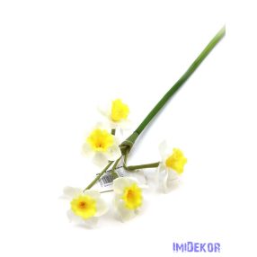 Gumi nárciszos x5 szár 47cm - Fehér