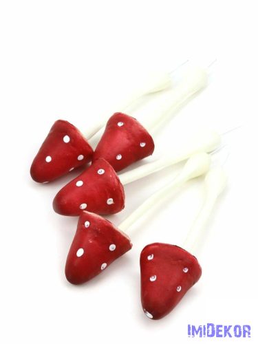 Real touch gomba 15 cm 5 db/csomag - Hosszú Piros
