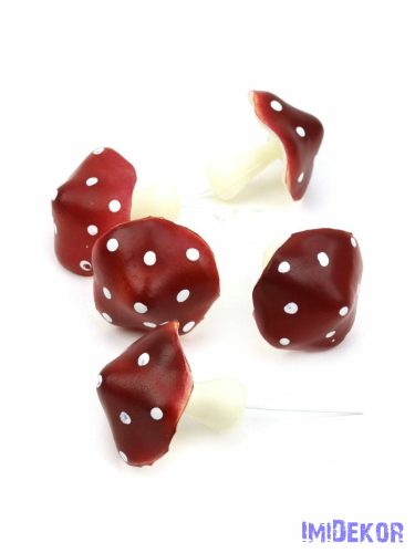 Real touch gomba 6 cm 5 db/csomag - Rövid Piros