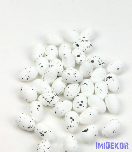 Színes foltos hungarocell tojás 3 cm 40db/csomag - Fehér