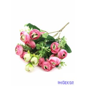 Boglárka csokor díszítőkkel 31 cm - Élénk Rózsaszín