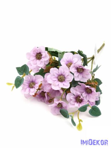 Kisfejes selyem csokor 30 cm - Lila