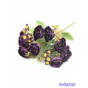 Vegyes színű kis rózsa csokor 30 cm - Bordó