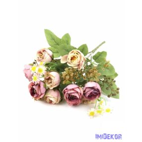   Vegyes színű kis rózsa csokor 30 cm - Mályva-Antik Barack