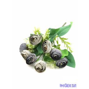 Boglárka 8 fejes selyem csokor - Szürke