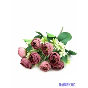 Boglárka 8 fejes selyem csokor - Mályva